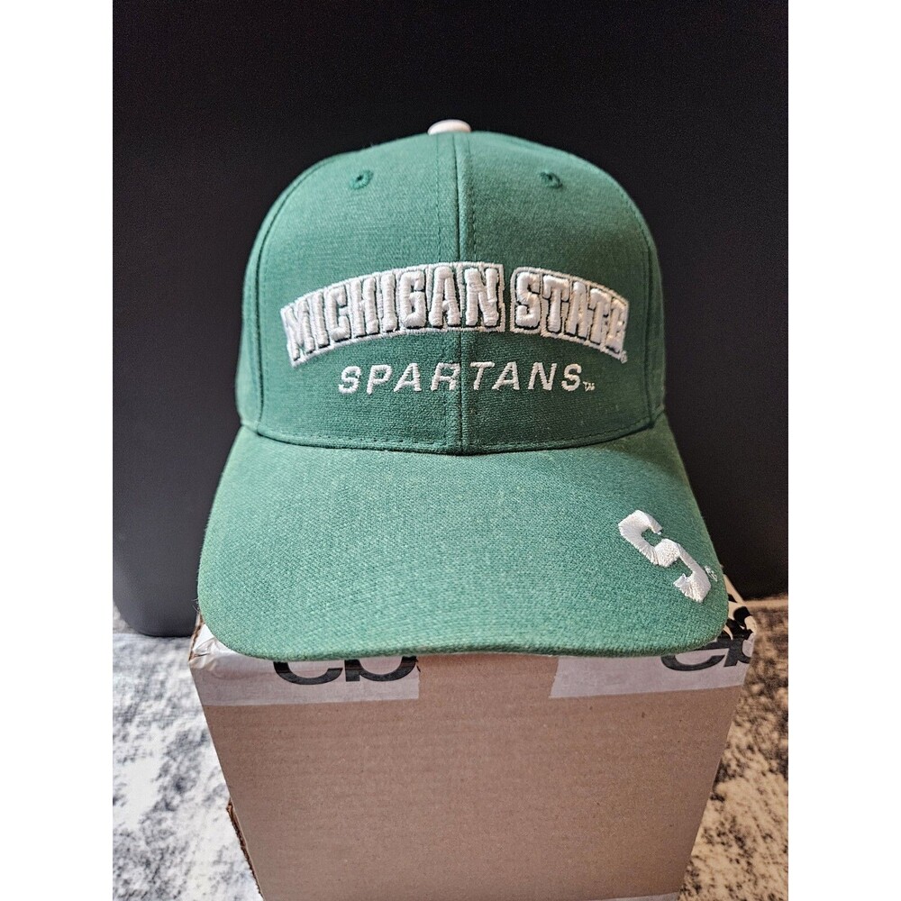Vintage Michigan State University Spartans Starter Hat Green Strapback Cap